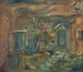 Interior courtyard painting of Purbeck in early afternoon - Frances Hodgkins — artwork view