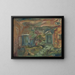 Interior courtyard painting of Purbeck in early afternoon - Frances Hodgkins — framed artwork on a wall