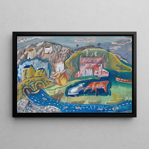 the fishing village of Solva in Pembrokeshire - Frances Hodgkins — framed artwork on a wall