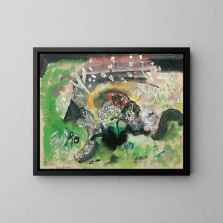 Spring Painting at Little Woolgarston - Frances Hodgkins — framed artwork on a wall