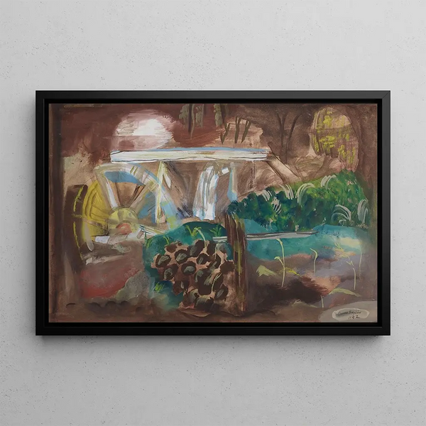 The Mill Wheel - Frances Hodgkins — framed artwork on a wall