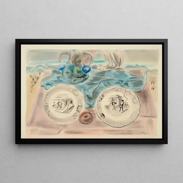 Two Plates - Frances Hodgkins — framed artwork on a wall