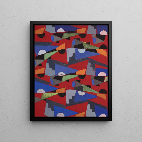 Textile drawing painting untitled No. VIII - Frances Hodgkins — framed artwork on a wall