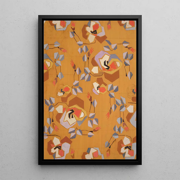 Design textile sans titre n° VII - Frances Hodgkins — framed artwork on a wall