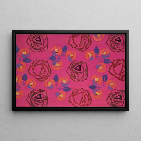 Untitled Painting, textile design no V - Frances Hodgkins — framed artwork on a wall