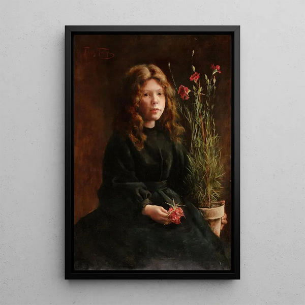 Spring Carnation Painting - Frances Hunt Throop — framed artwork on a wall