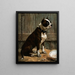 Sitting Terrier - Frances Townsend — framed artwork on a wall