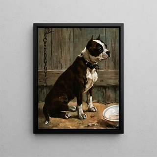Sitting Terrier - Frances Townsend — framed artwork on a wall