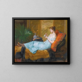 L'heure du thé - Francesc Masriera — framed artwork on a wall