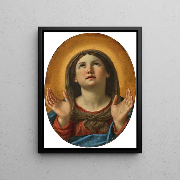 La Madone en prière - Francesco Albani — framed artwork on a wall