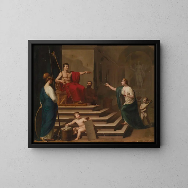 Allegory of Napoleon as the liberator of Italy - Francesco Alberi — framed artwork on a wall
