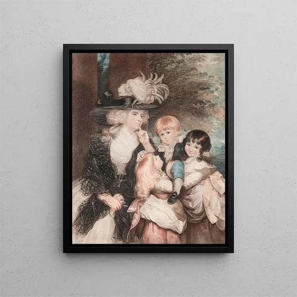 Lady Smith et ses enfants - Francesco Bartolozzi — framed artwork on a wall