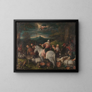 Abraham quitte Haran - Francesco Bassano le Jeune — framed artwork on a wall