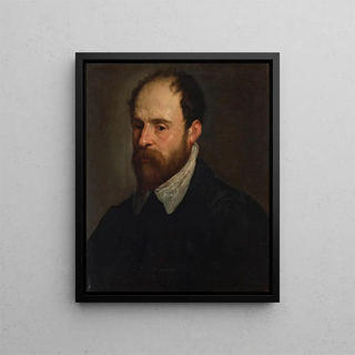 Portrait of a bearded gentleman - Francesco Bassano the Younger — framed artwork on a wall