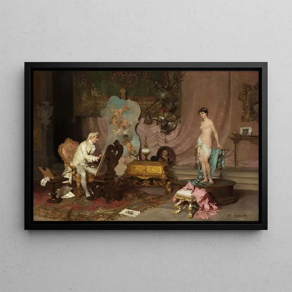 The Artist's Model - Francesco Beda — framed artwork on a wall