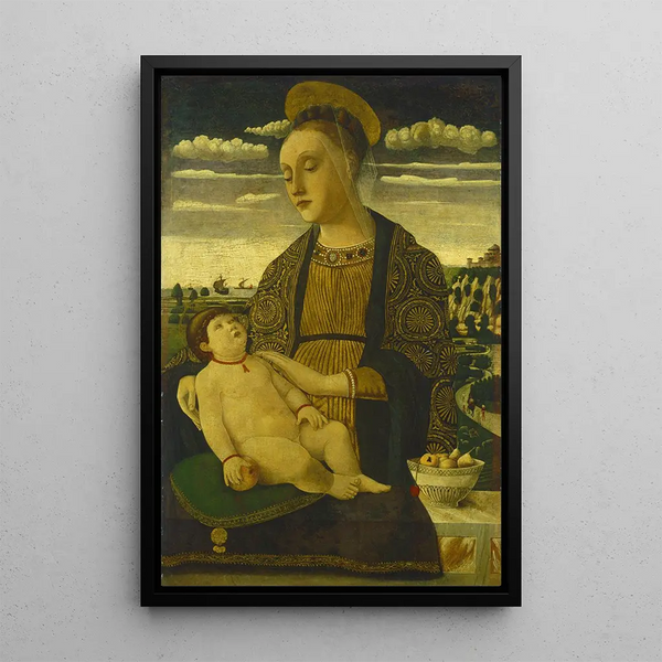 Virgin and Child - Francesco Benaglio — framed artwork on a wall
