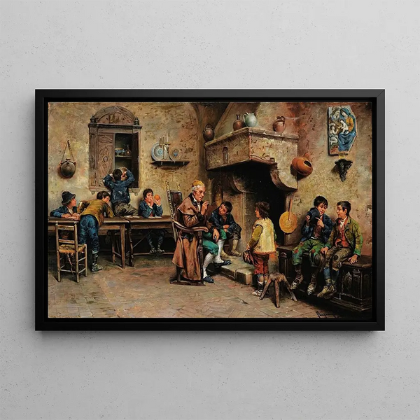 L'institutrice - Francesco Bergamini — framed artwork on a wall