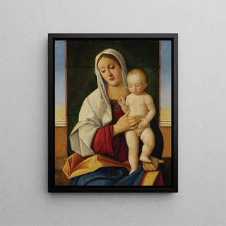 Virgin and Child - Francesco Bissolo — framed artwork on a wall