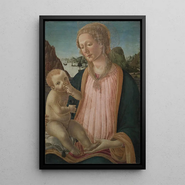 Virgin and Child Painting - Francesco Botticini — framed artwork on a wall