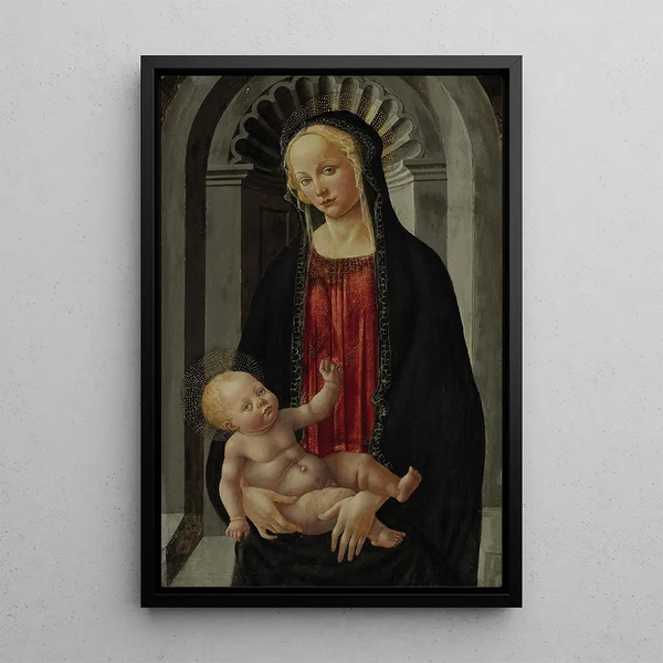 La Vierge à l'Enfant en majesté dans une niche - Francesco Botticini — framed artwork on a wall