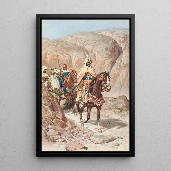 Cavaliers sur un passage rocheux - Francesco Coleman — framed artwork on a wall