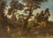 Landscape painting with the angel appearing to Agar and leading her to the well - Francesco Cozza — artwork view
