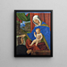 The Virgin with the Child Jesus and a donor - Francesco di Simone da Santacroce — framed artwork on a wall