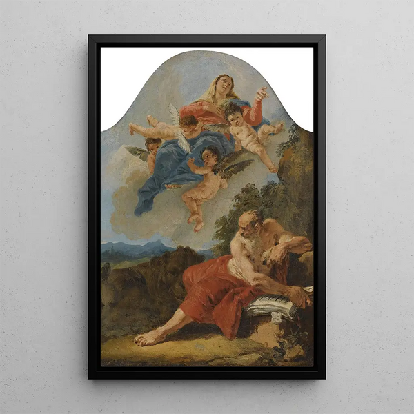 La Vision de Saint Jérôme - Francesco Fontebasso — framed artwork on a wall