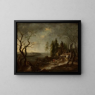 Winter Landscape Painting - Francesco Foschi — framed artwork on a wall