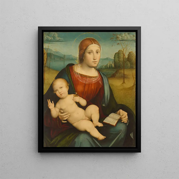 Virgin and Child Painting - Francesco Francia — framed artwork on a wall