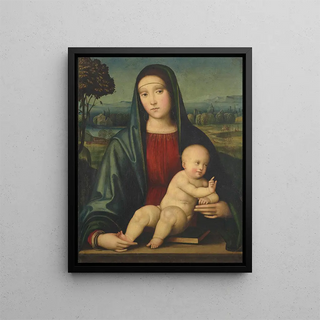 Virgin and Child Painting - Francesco Francia — framed artwork on a wall