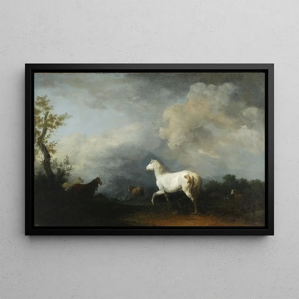 Group of Horses - Francesco Giuseppe Casanova — framed artwork on a wall