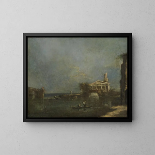 Lagoon near Venice - Francesco Guardi — framed artwork on a wall