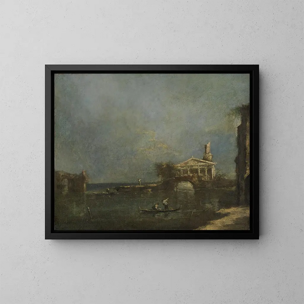 Lagoon near Venice - Francesco Guardi — framed artwork on a wall