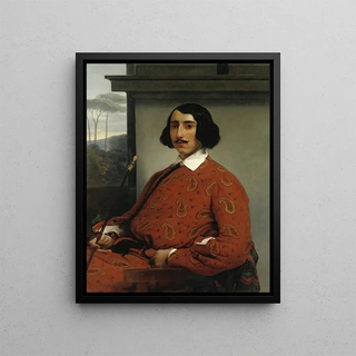 Portrait of a Gentleman Duke Manolo Nuez Falc - Francesco Hayez — framed artwork on a wall