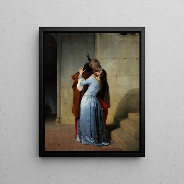 The Kiss - Francesco Hayez — framed artwork on a wall