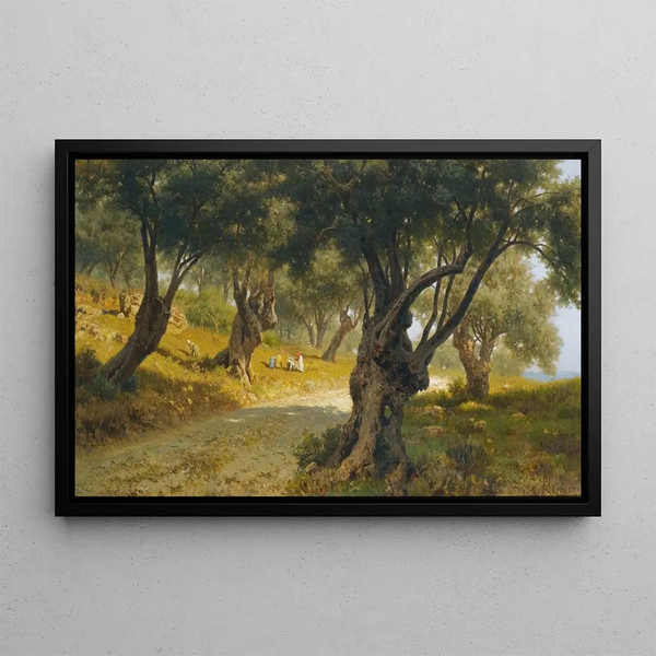 L'oliveraie de Palerme - Francesco Lojacono — framed artwork on a wall