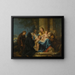 La Sainte Famille avec saint François de Paule et un saint franciscain - Francesco Lorenzi — framed artwork on a wall