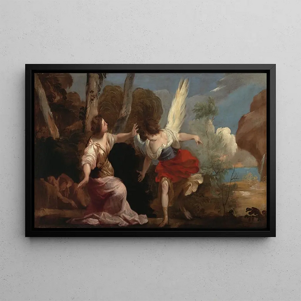 Agar et l'Ange - Francesco Maffei — framed artwork on a wall