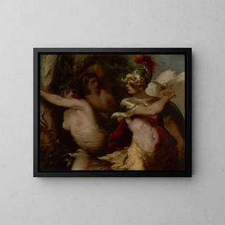 La conquête de Rinaldo dans la forêt enchantée - Francesco Maffei — framed artwork on a wall