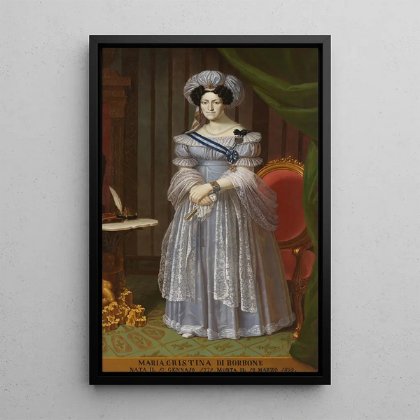 Portrait of Maria Cristina of Bourbon - Francesco Marabotti — framed artwork on a wall