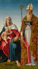 Virgin and Child with a Bishop Saint - Francesco Marmitta — artwork view
