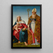 Virgin and Child with a Bishop Saint - Francesco Marmitta — framed artwork on a wall