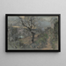a hill path with cherry blossoms under a cloudy sky - Francesco Paolo Michetti — framed artwork on a wall