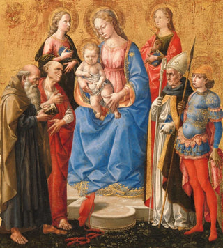 La Vierge à l'Enfant avec six saints - Francesco Pesellino — artwork view