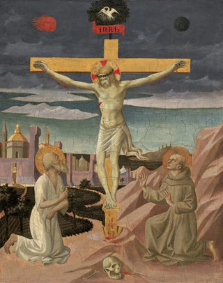 The Crucifixion with Saint Jerome and Saint Francis - Francesco Pesellino — artwork view