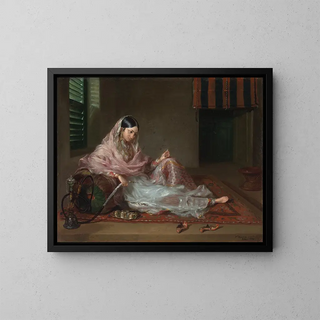 Dame musulmane allongée - Francesco Renaldi — framed artwork on a wall
