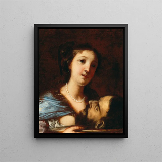 Salomé with the head of Saint John the Baptist - Francesco Rosa — framed artwork on a wall