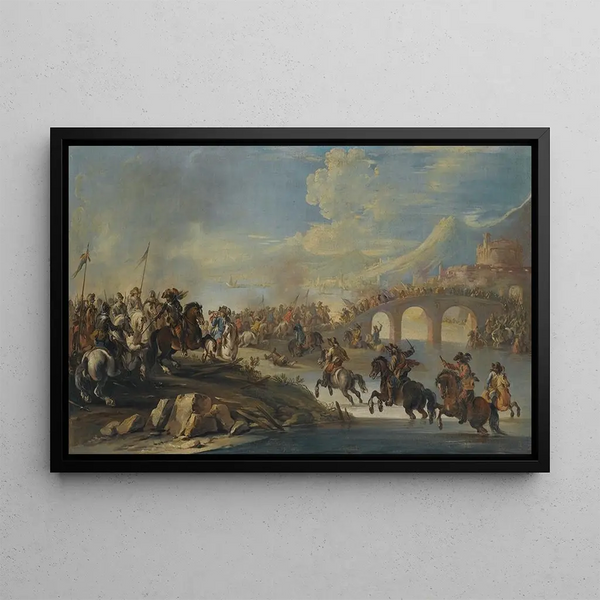 Battle scene - Francesco Simonini — framed artwork on a wall