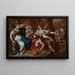 Minerva painting with Chronos and History Study for an allegory of the Habsburg reign in Naples - Francesco Solimena — framed artwork on a wall